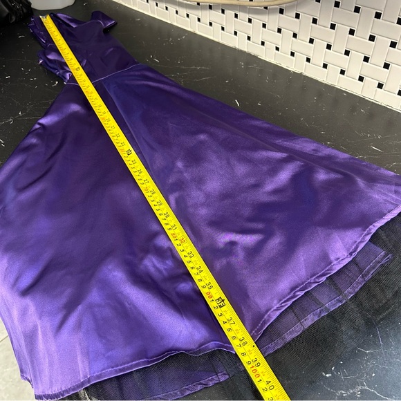 H & R London Purple Satin Retro Pin Up Style Fit Flare Tea Length Dress US 6 - Picture 13 of 15